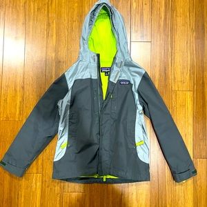 Boys Patagonia rain jacket, perfect for spring.